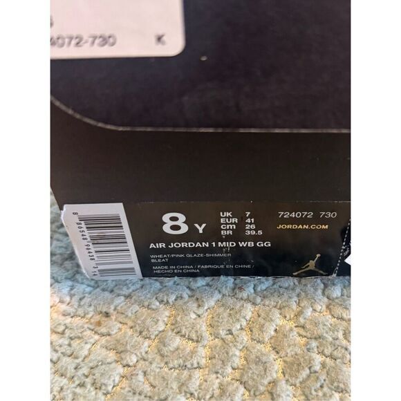 Nike Air Jordan 1 Size 8Y 9.5 Women Mid GG Lola Bunny Hares DS New 724072-730 - Picture 6 of 6